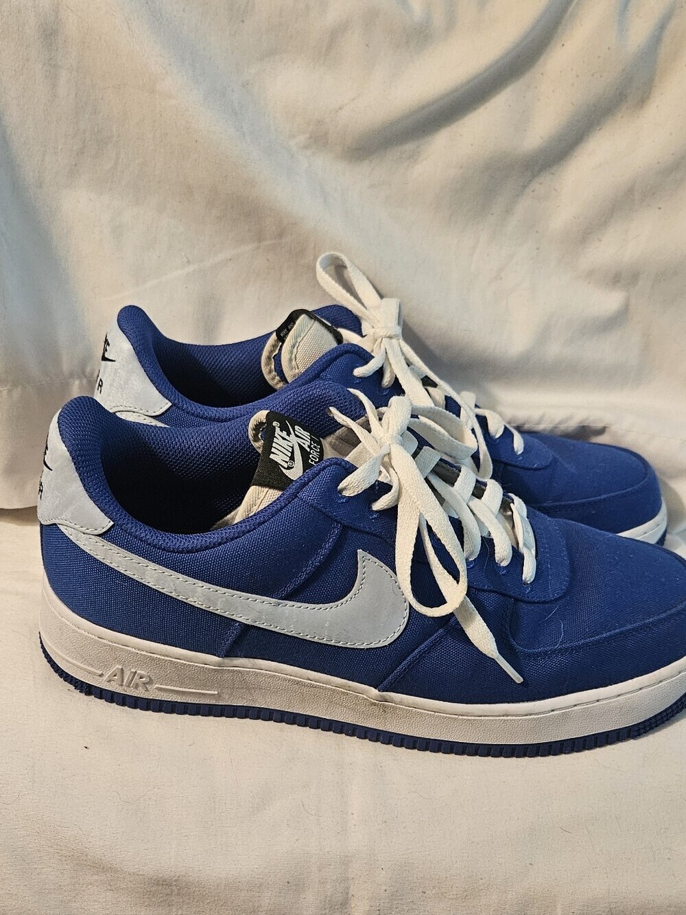 Nike Royal Blue & White Air Force1 Lace Up Men's Size 10.5 Great Condition - Picture 4 of 7